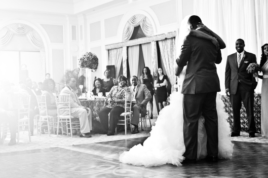 Bride and groom during their first dance